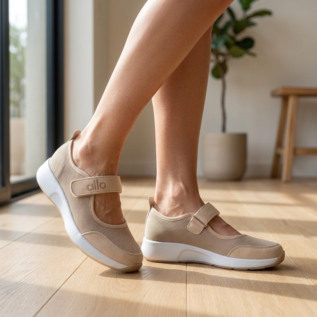 فتاة ترتدي حذاء Lunéa Comfort أثناء المشي في الخارج